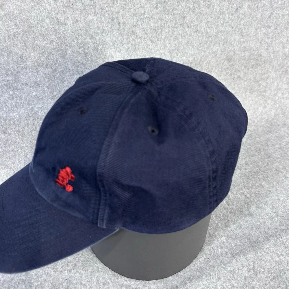 WALT DISNEY WORLD Navy Blue Strap Back Baseball Cap Red Embroidered Mickey Mouse